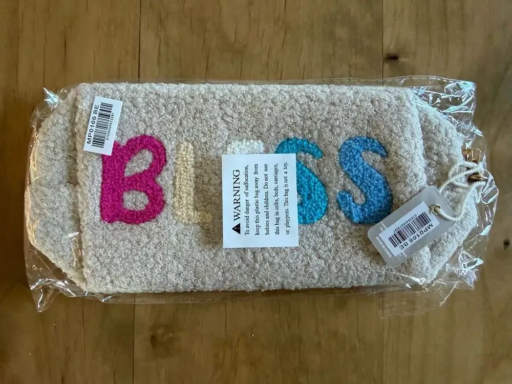 STYLINE Beige Faux Fur Bless Pouch With Wristlet